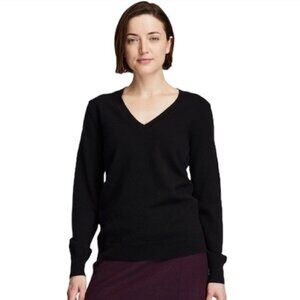 Uniqlo - Cashmere V-Neck Pullover Sweater - Black, size XS.